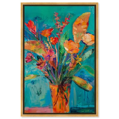 Art Remedy Bold And Bright Flower Vase Framed Flowers In Vase Paintings