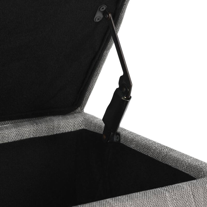 Louise Tufted Storage Bench, Gray 54" By Kosas Home
