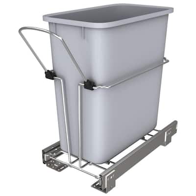 Rev-A-Shelf Universal Waste Pullout with Single Gray 20 qt. Container