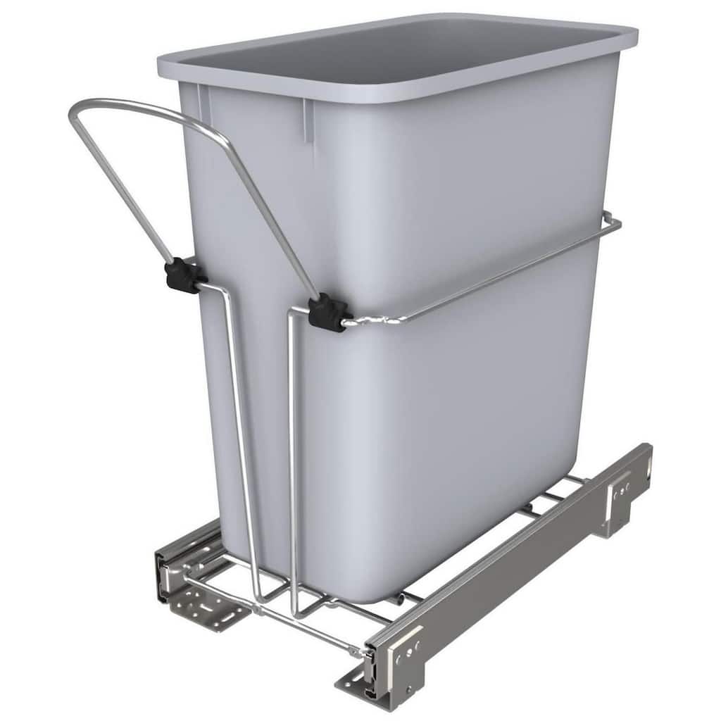 Rev-A-Shelf Universal Waste Pullout with Single Gray 20 qt. Container