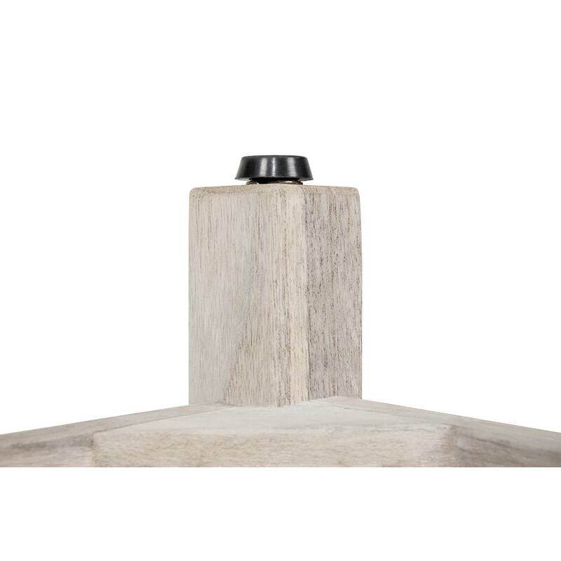 TeakCraft Gray Teak Shower Bench with Shelf 24 Inch - Fully Assembled, Rustic Gray Finish, The RICINA