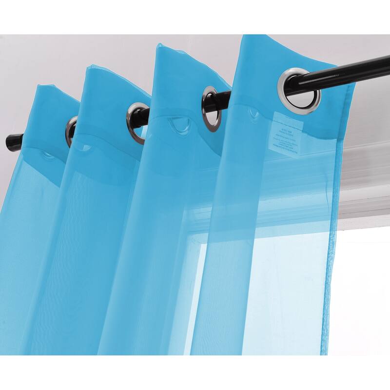 Cara Sheer Voile Grommet Window Curtain Panel - 84 or 90 inches