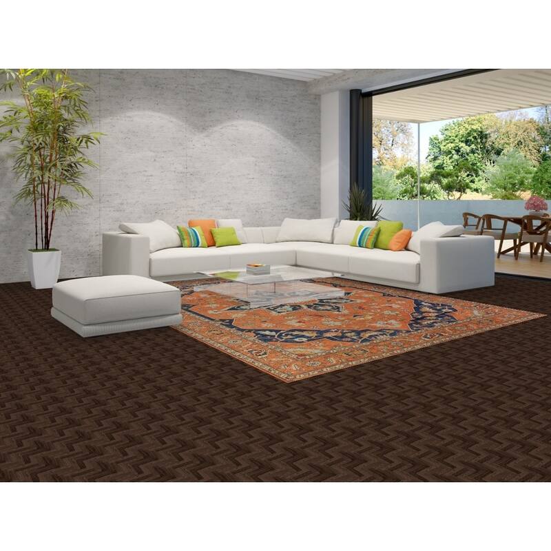 Heriz Serapi Oriental Rug Hand-Knotted Vegetable Dye Wool Carpet - 9'4"x 11'11"