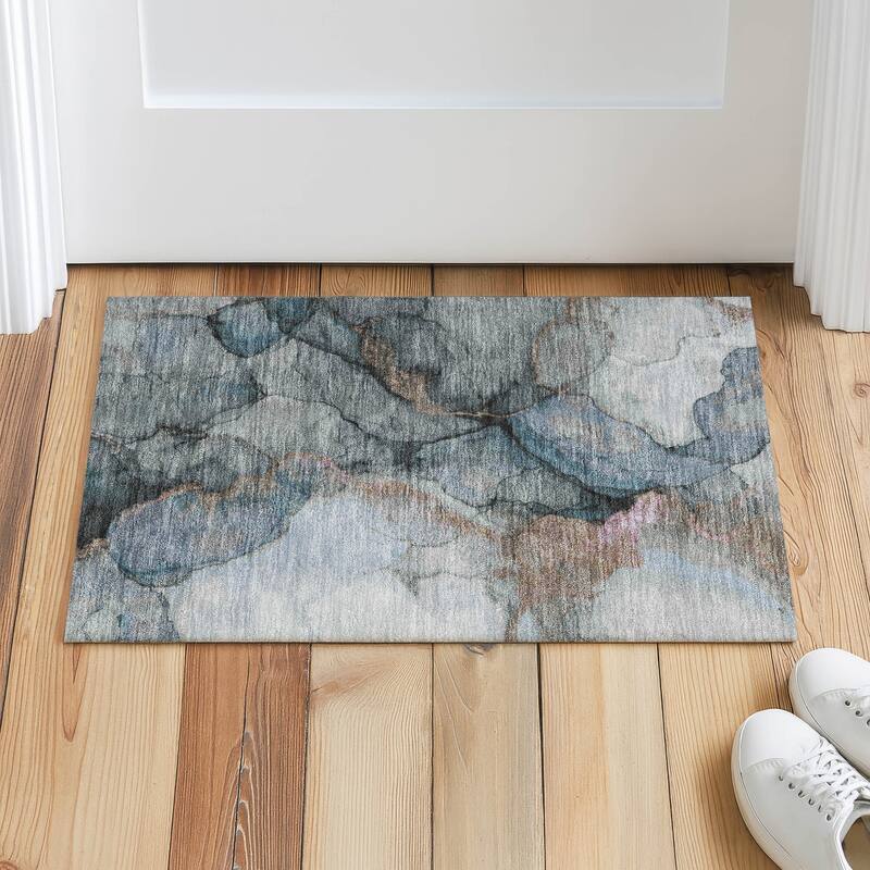 Machine Washable Indoor/ Outdoor Modern Brush Chantille Rug