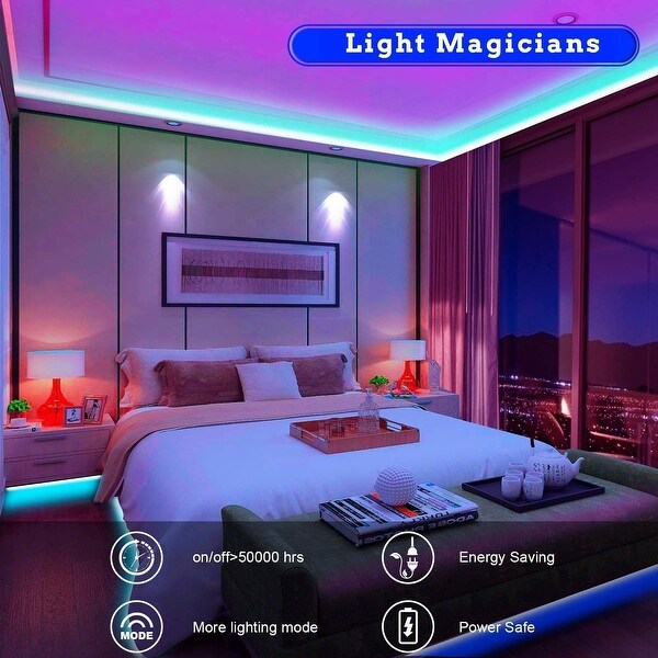 Indigi 65.6ft Smart LED Light Strips with Remote Controller Multicolor Changing for Home Decor Christmas Light Bed Bath Beyond 36106218
