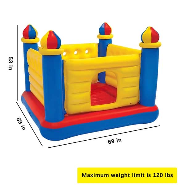 Castle Inflatable Bouncer, for Ages 3-6, Multicolor