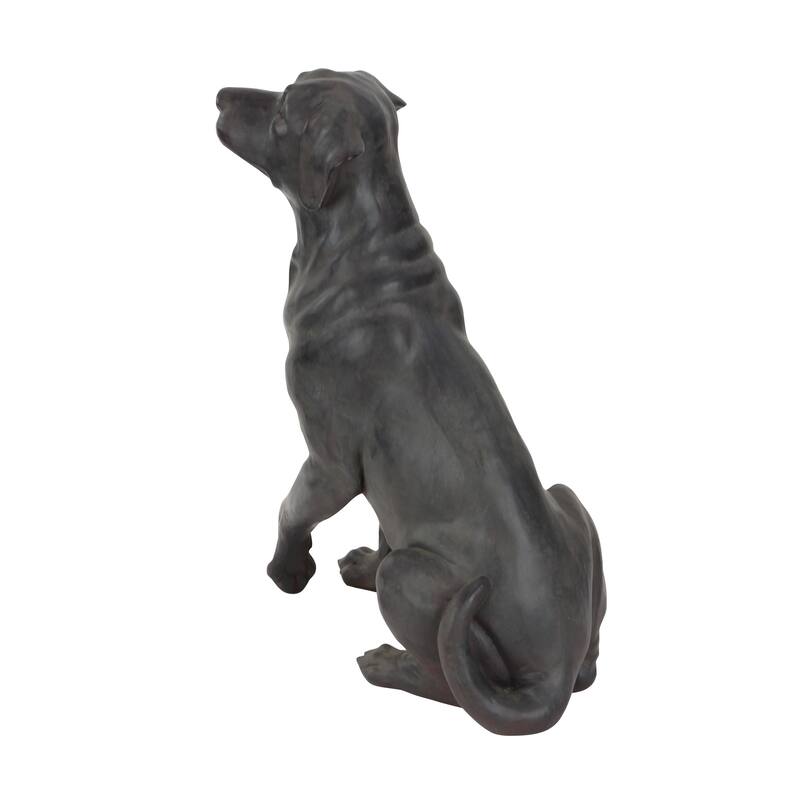 Brown Polystone Dog Decorative Sculpture
