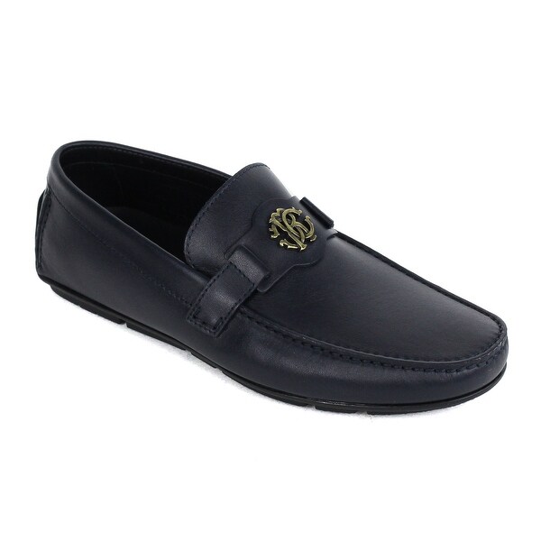 navy blue patent leather loafers