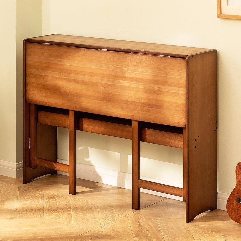 Bamboo Folding Desk for Small Spaces, Space-Saving Computer Table for Home Office & Dorm