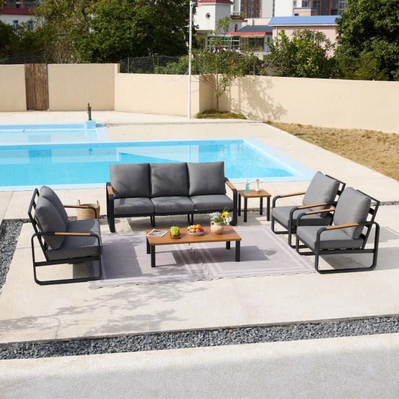 Outdoor Patio Conversation Sofa Set with Cushions