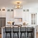preview thumbnail 24 of 24, Modern Semi Flush Mount Ceiling Light, 3-Light Geometric Square Close to Ceiling Light Fixture for Hallway Foyer Bedroom