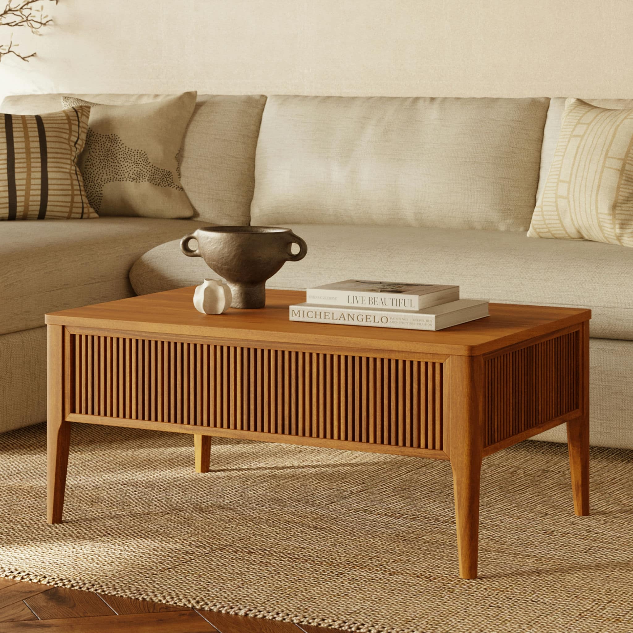 Poly & Bark Altira Lift-top Storage Coffee Table - On Sale - Bed