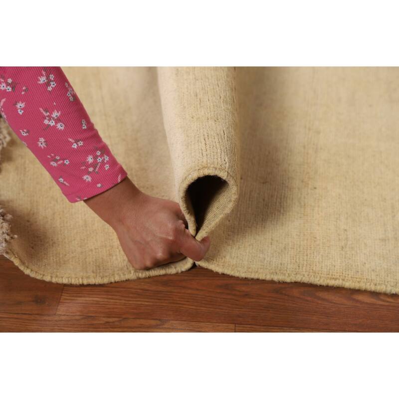 Modern Solid Gabbeh Oriental Foyer Rug Hand-Knotted Wool Carpet - 2'9"x 3'11"