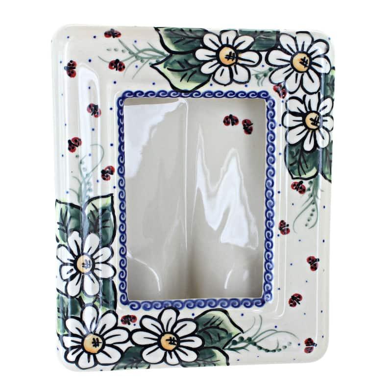 Blue Rose Polish Pottery 523 Vena Frame - Ladybug