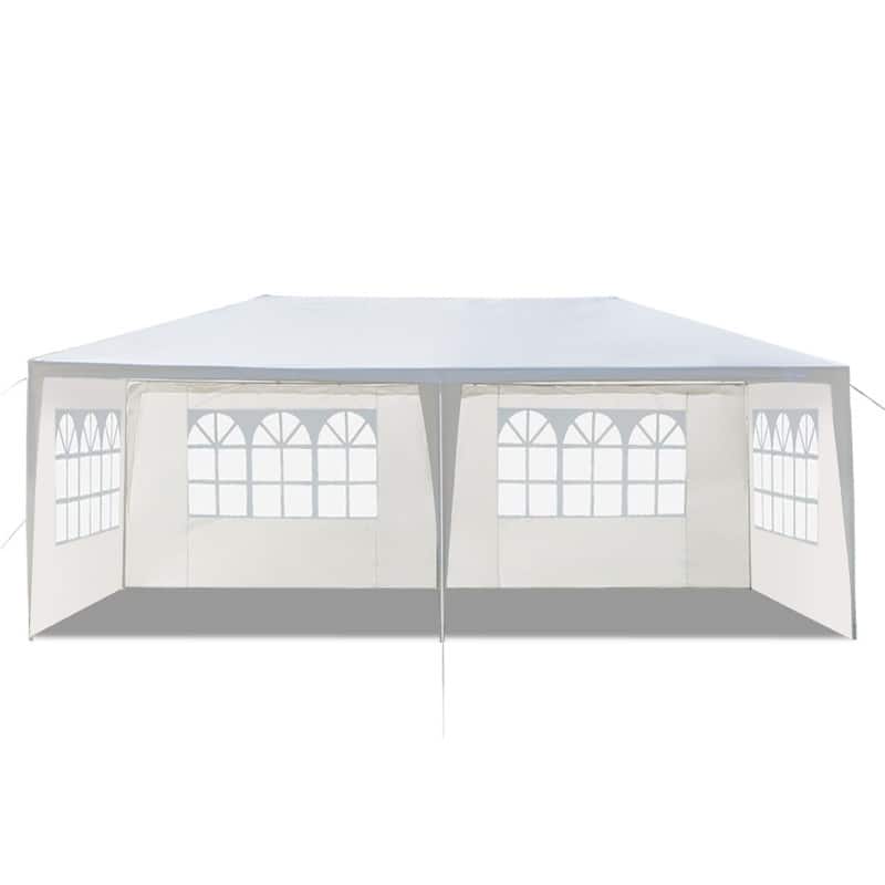 30-foot White PE/Iron Spiral Interface Wedding Party Canopy Tent - 10x20ft-4sides
