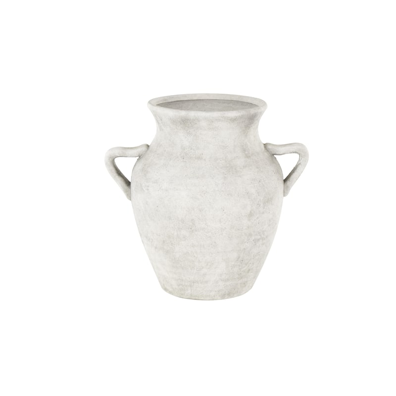 Ceramic Antique Style Textured Vase with Handles - Copper or White - Roche River Decor