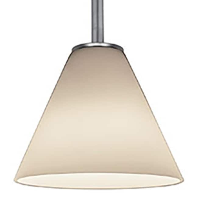 Access Lighting Janine 1 Light Mini Pendant - Brushed Steel / White