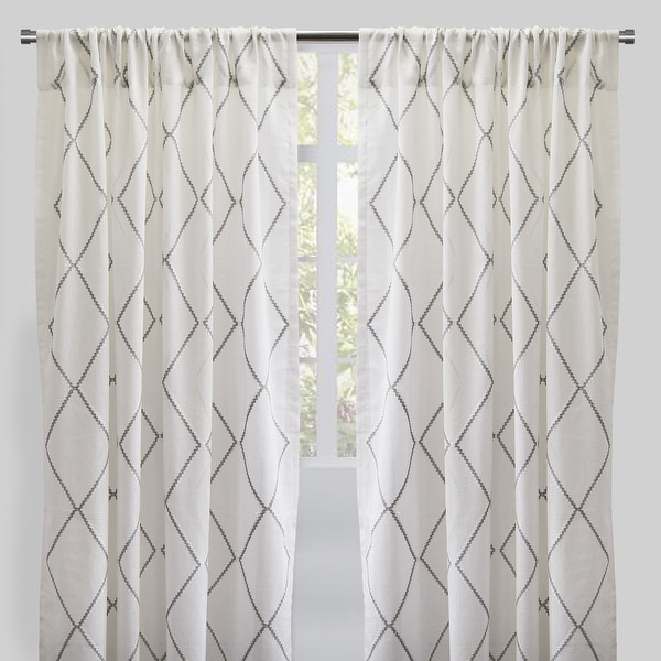 Rodeo Home Rod Pocket Katie Embroidered Sheer Curtains (Set of 2) - 54" x 96" - 54" x 96". Opens flyout.