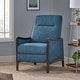 preview thumbnail 5 of 63, Veatch Contemporary Upholstered Pushback Recliner by Christopher Knight Home Navy Blue + Dark Walnut