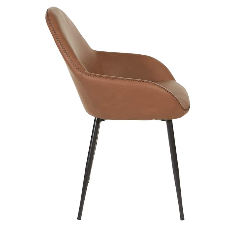 Porch & Den Poehler Faux Leather Mid-century Accent Chair