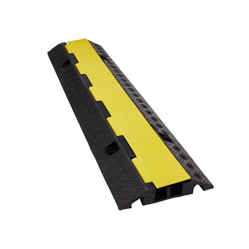 1Pcs 22000 lbs Capacity 3.18 ft. Driveway Rubber Traffic Speed Bumps - N/A - Yellow/Black