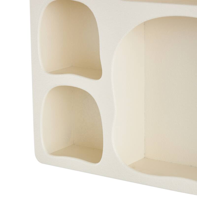 Cream or Black Wood 5 Shelf Geometric Room Wall Shelf