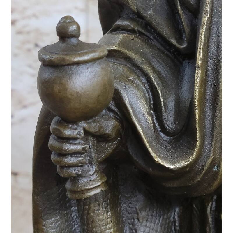 Wise Man Christmas Traveler Nativity Christianity Bronze Statue Sculpture 14 Inches X 6 Inches