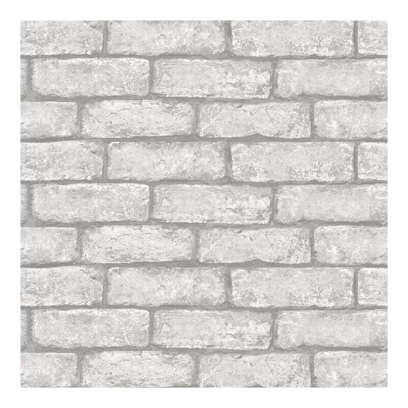 InHome Cambridge Brick Grey Peel & Stick Wallpaper - 198in x 20.5in x 0.025in