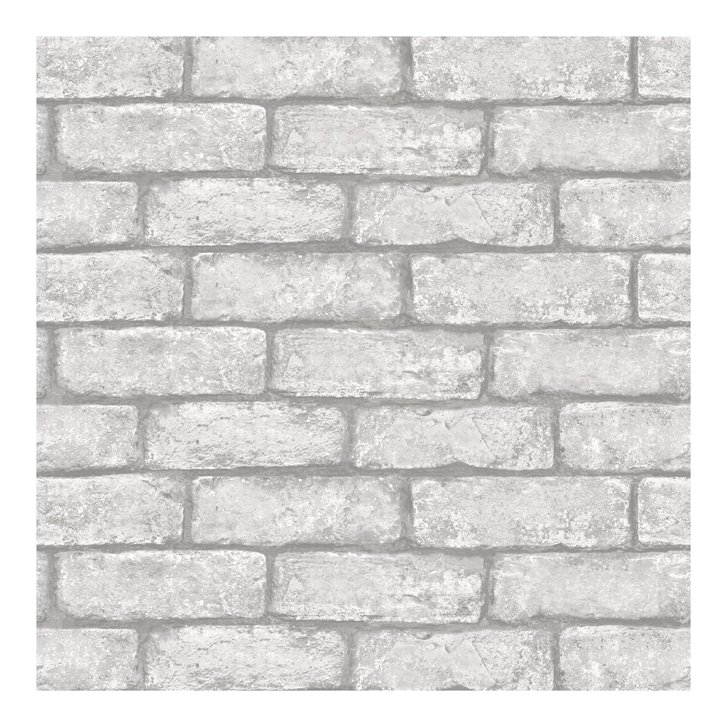 InHome Cambridge Brick Grey Peel & Stick Wallpaper - 198in x 20.5in x 0.025in