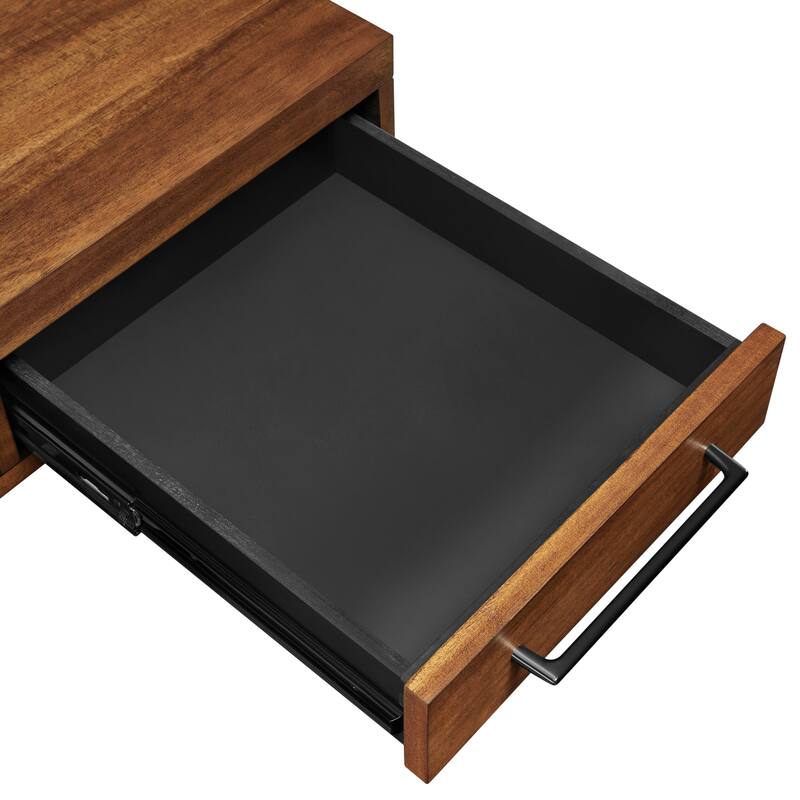 Modern Electric Sit/Stand Desk, Height Adustable Table, Rich Medium Brown