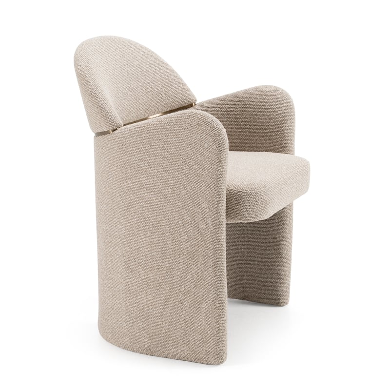 Modrest Ashley Modern Beige Fabric & Brushed Brass Dining Chair