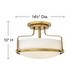 preview thumbnail 4 of 3, Hinkley Harper 3-Light Semi-Flush Mount in Heritage Brass - Medium