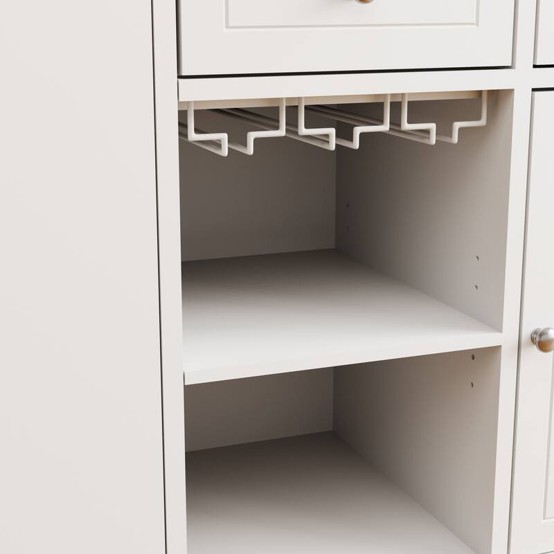 Kitchen Storage Island with Drop Leaf and Rubber Wood