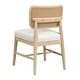 preview thumbnail 14 of 18, Christopher Knight Home - Dining Chair Wood and Rattan with Upholstered Seat, Armless Design, Breathable Cane Back