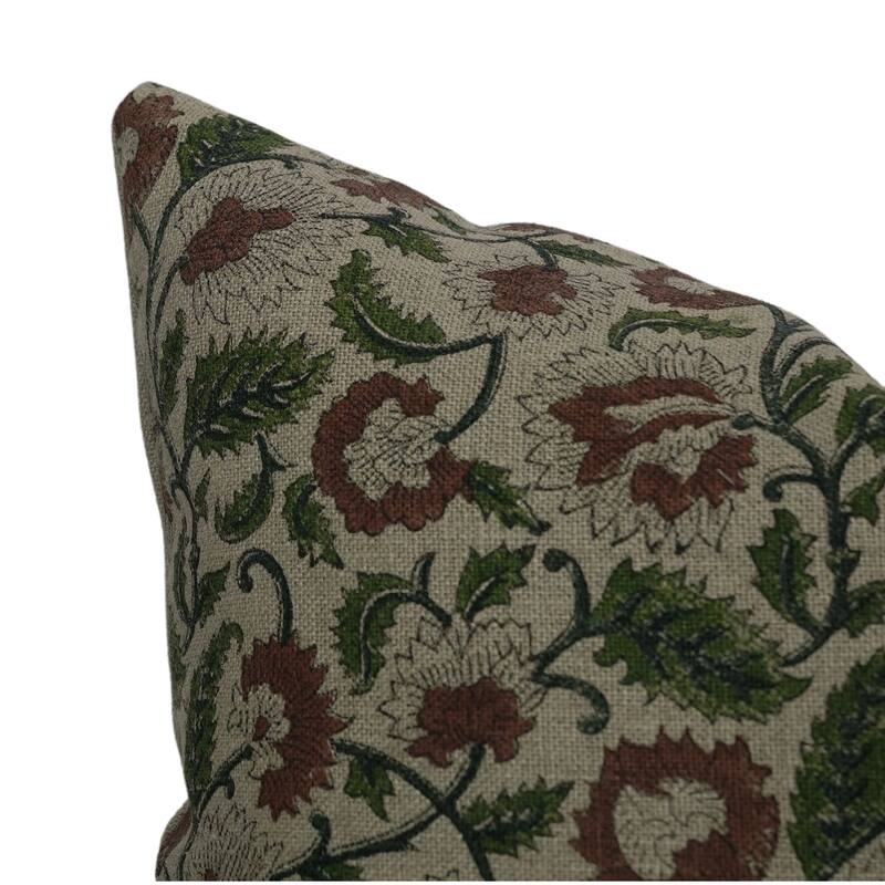 Linen Bohemian Block print pillow Cover- Mandakini
