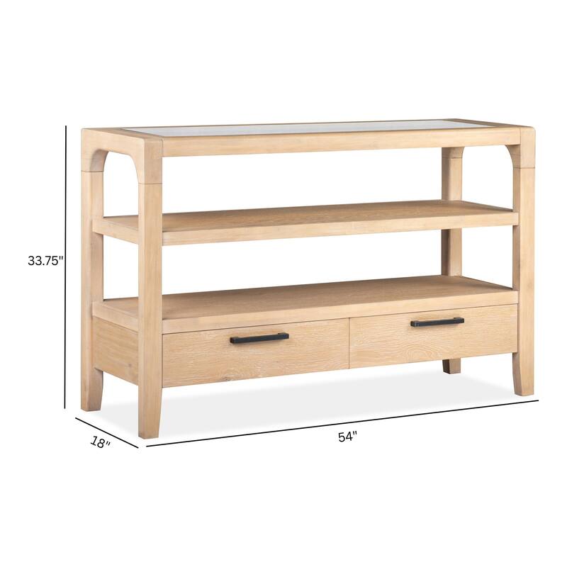 Magnussen Home Somerset Butternut Open Buffet - 54''W x 18''D x 33.75''H