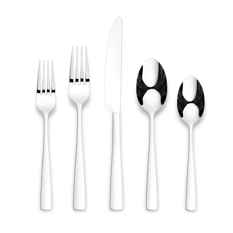 Ornative Adila 18/0 Stainless Steel 20 Pieces Flatware Set - 10.63" H x 6.69" W x 2.76" D - Mirror