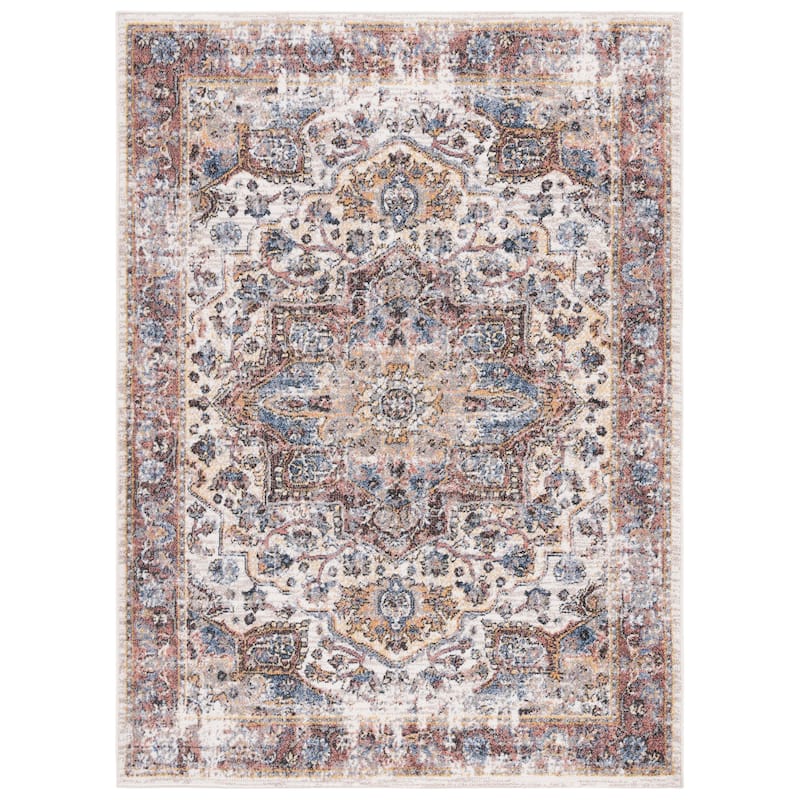 SAFAVIEH Astoria Jolena Oriental Distressed Rug - 4' x 6' - Ivory/Blue Rust