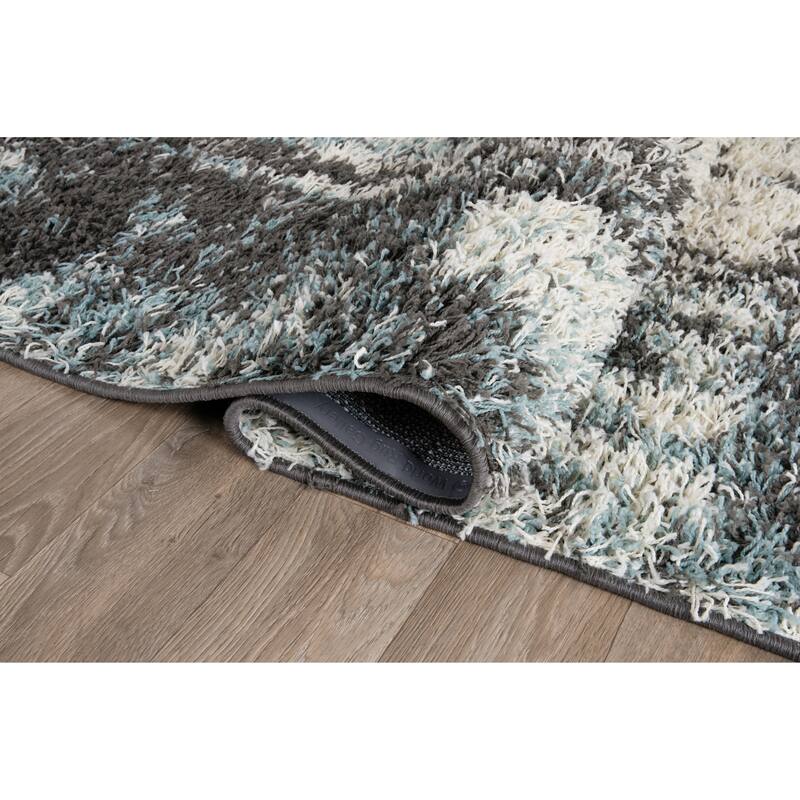 World Rug Gallery Modern Abstract Soft Plush Shag Area Rug