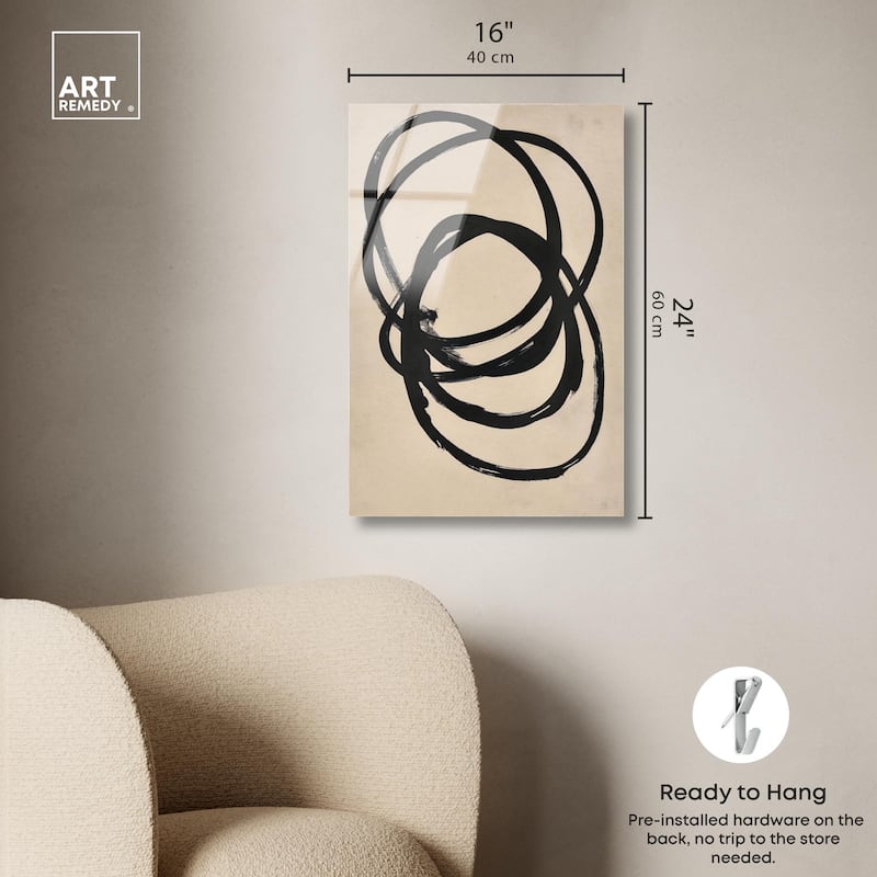 Beige Black II Acrylic by Art Remedy, Ready to Hang