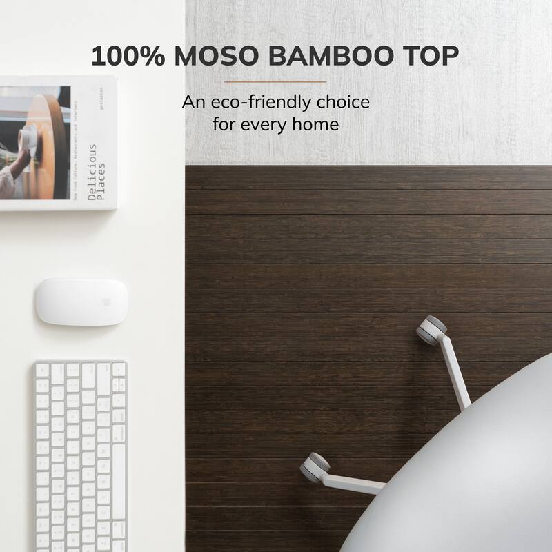 Jani Eco Bamboo Roll-up Rectangular Chair Mat with Lip - Durable and Eco-Friendly Chair Mat