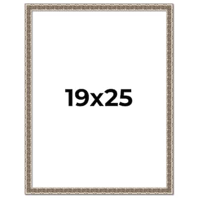 19x25 Frame Silver Versailles Ornate Solid Wood Picture Frame | 1 Inch