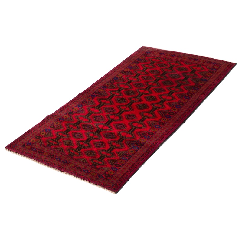 Teimani Red Rug 3'7" x 6'9" - 3'7 x 6'9