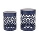 preview thumbnail 4 of 30, Metal Cylindrical Coffee Table, 2-Piece Side Table Set, Plant Stand with Overlapping Circle Iron-cut Design for Balcony