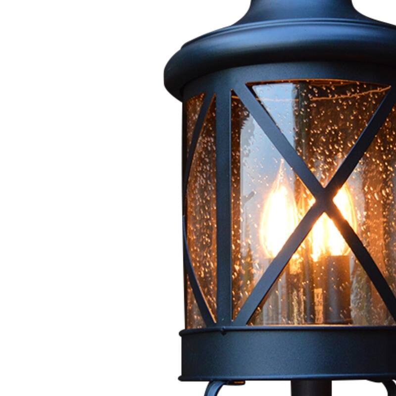 Taysom Exterior Light in Black Finish with Clear Seedy Glass