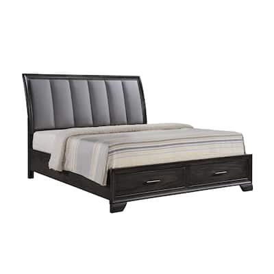 Ayla Gray Fabric Storage Platform Bed