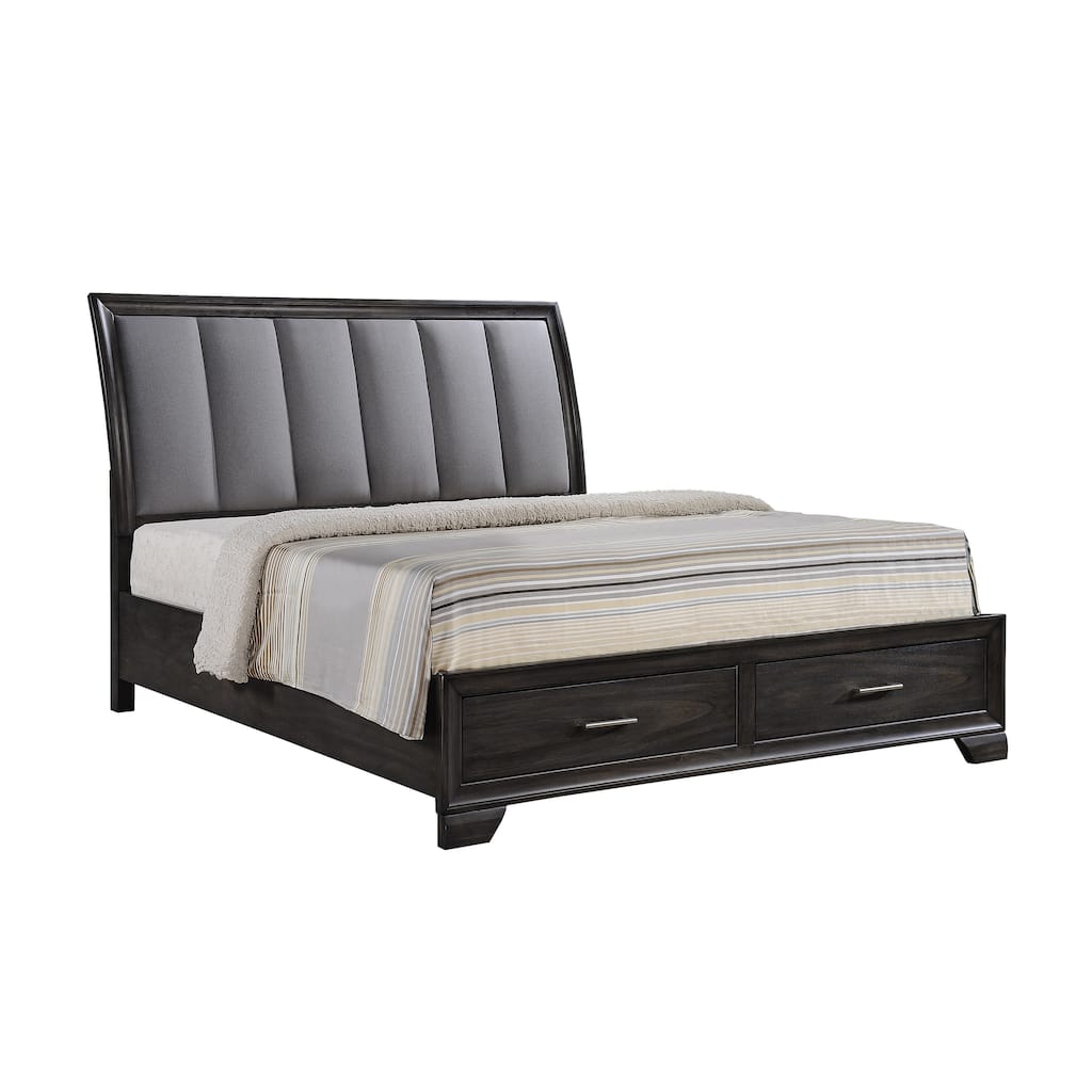Queen Storage Platform Bed with Ultra-Plush Headboard and Drawers