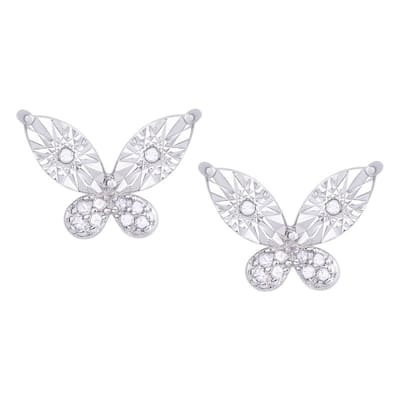 Victoria Townsend .925 Sterling Silver 1/10 Ct Butterfly Stud Earring.