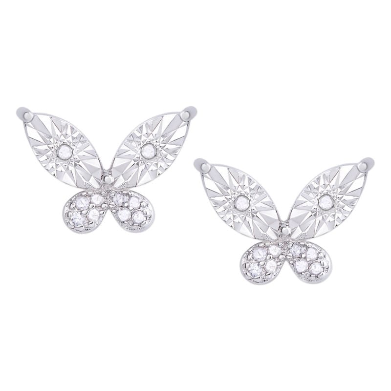 Victoria Townsend .925 Sterling Silver 1/10 Ct Butterfly Stud Earring.