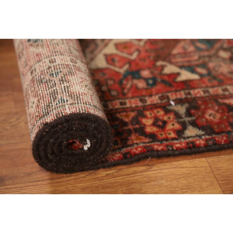 Tribal Geometric Gharajeh Persian Runner Rug Handmade Wool Carpet - 2'9"x 11'1"